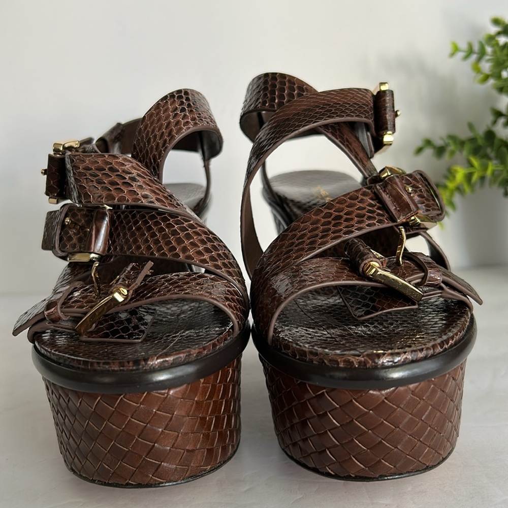 Michael Kors Collection Varick
Snake Print Wedge Sandals - Picture 11 of 17